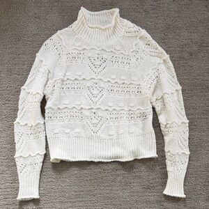 American Eagle Outfitters Cream/White Knitted Turtleneck Sweater